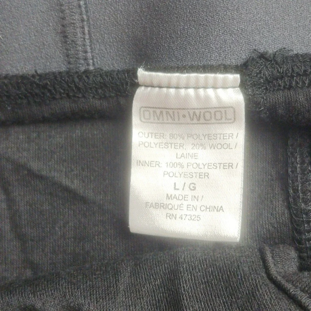 Omni-Wool Base Layer Thermal Leggings Pants Black Men's Size Large